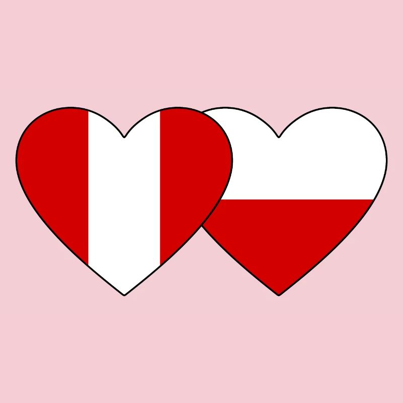Pérou Pologne Cœur Drapeau