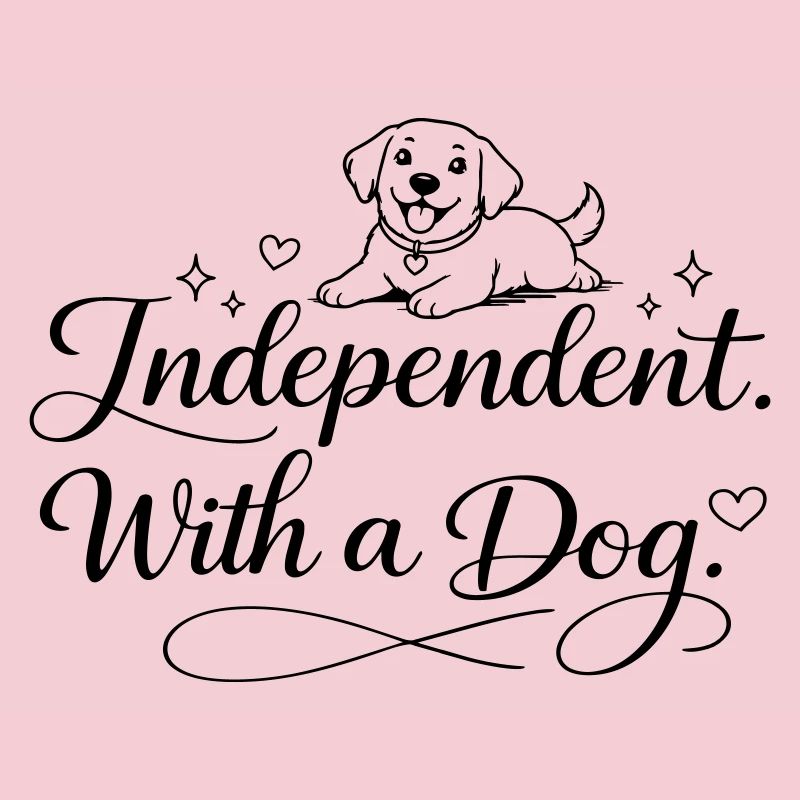 Indépendant. Avec un chien.