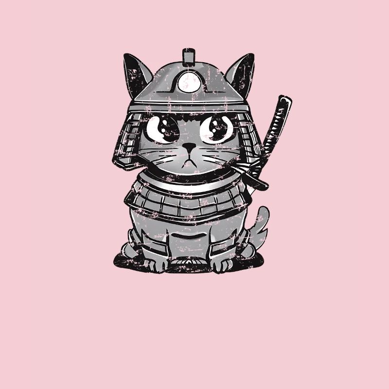 Cat Cat Samurai Japon Katana Épée