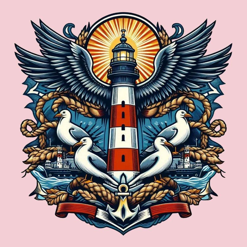 Phare avec des mouettes