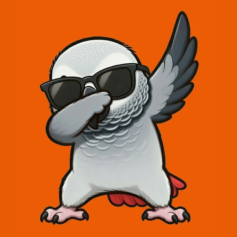 Dabbing Graupapagei