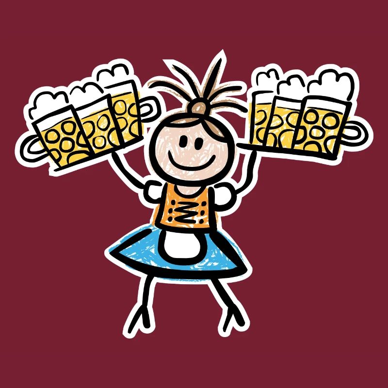 Kellnerin im Dirndl mit Biertablett