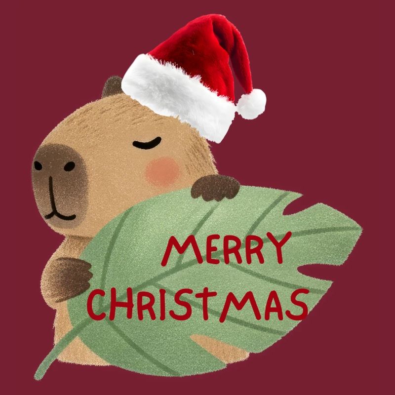 Ours de Noël avec salutation de feuille