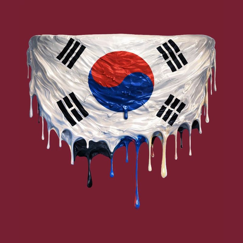 Drapeau coréen dégoulinant