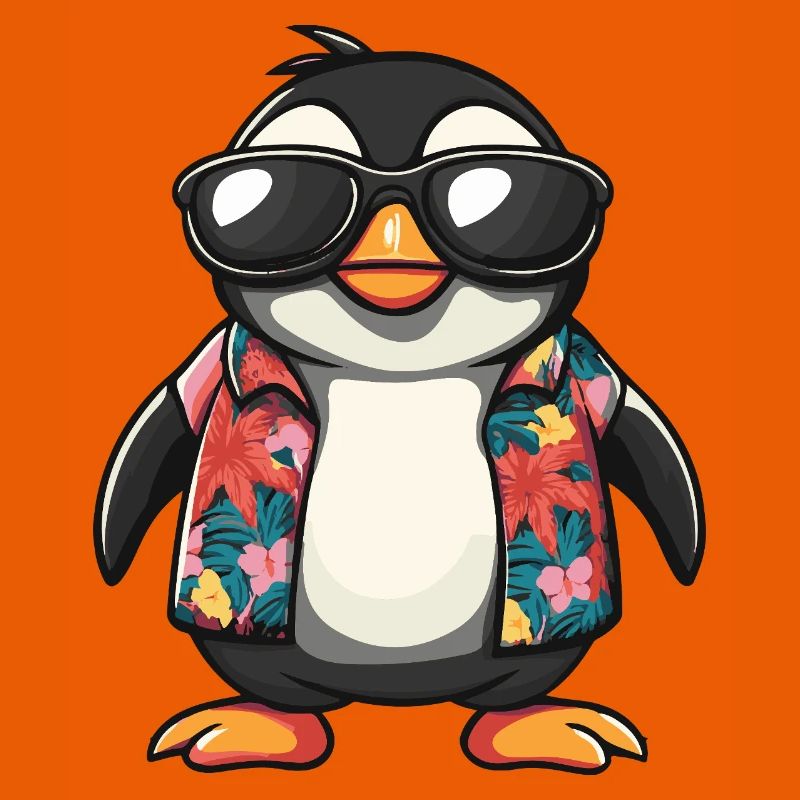 Pinguin Comic Urlaub