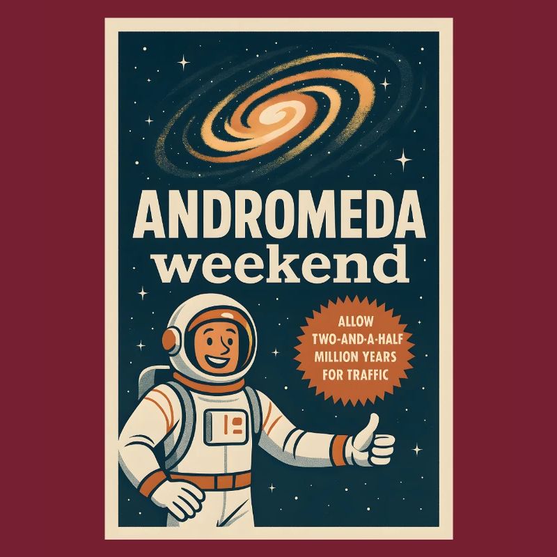 Andromeda Weekend | Space Humor Retro