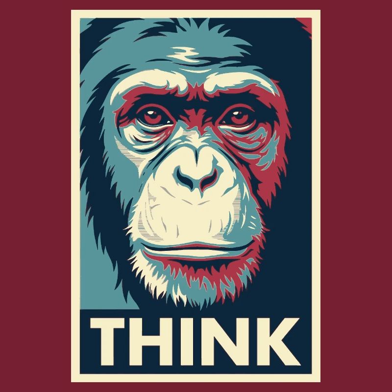 Affiche pop art Monkey Thinking