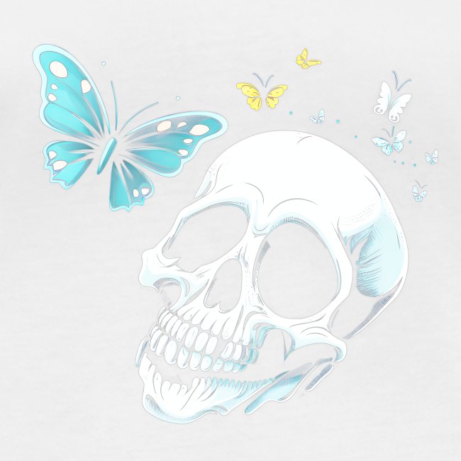 Totenkopf mit Schmetterling
