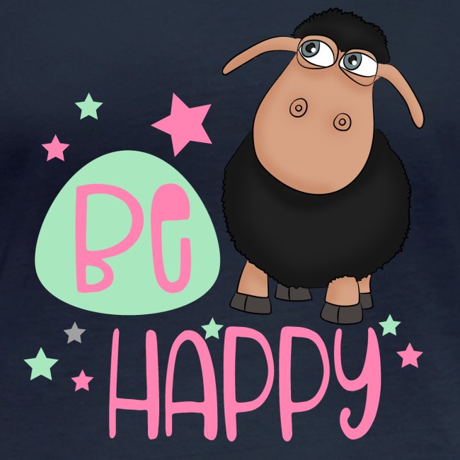 Schwarzes Schaf - be happy Schaf Glückliches Schaf