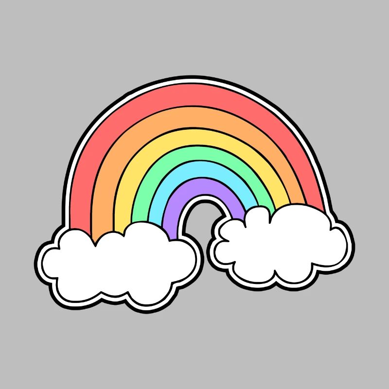 Regenbogen mit Wolken