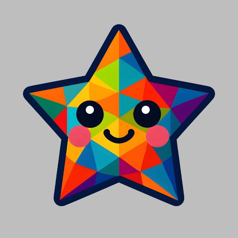 WPAP Polygone Kawaii Style Bébé Étoile