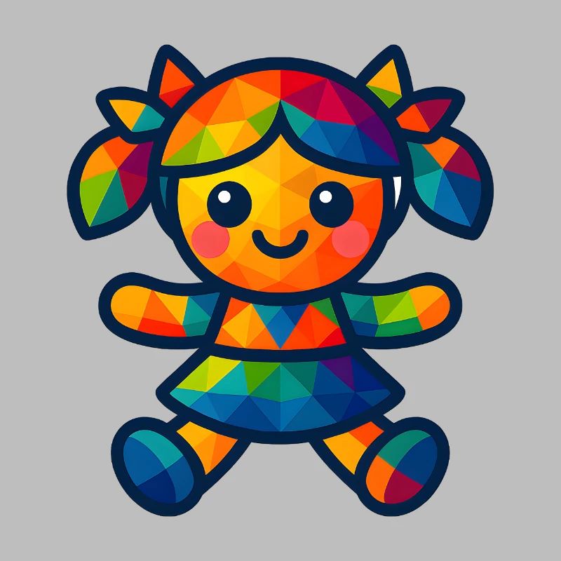 Poupée bébé de style kawaii WPAP Polygon