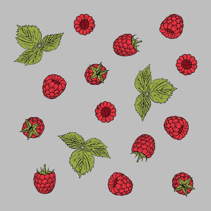 For raspberry lovers: delicious raspberry pattern