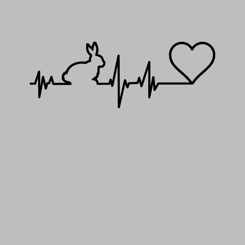 EKG Hase mit Herz Herzfrequenz Geschenk
