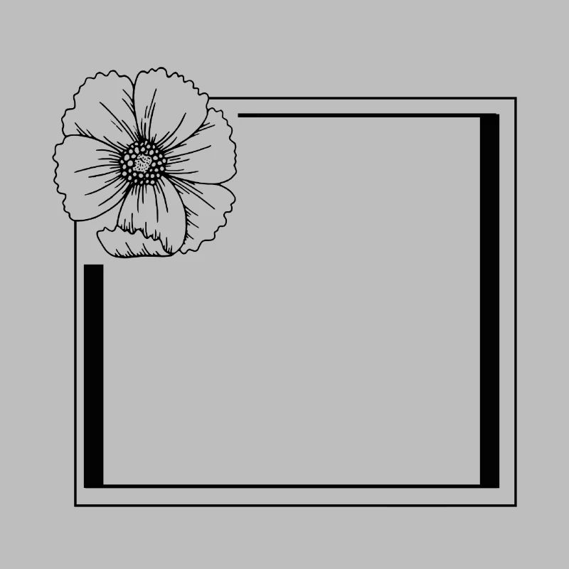 Cadre avec grande fleur de fleur