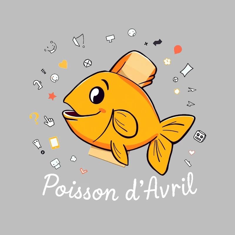 Poisson d'Avril - Orange Cartoon Fish