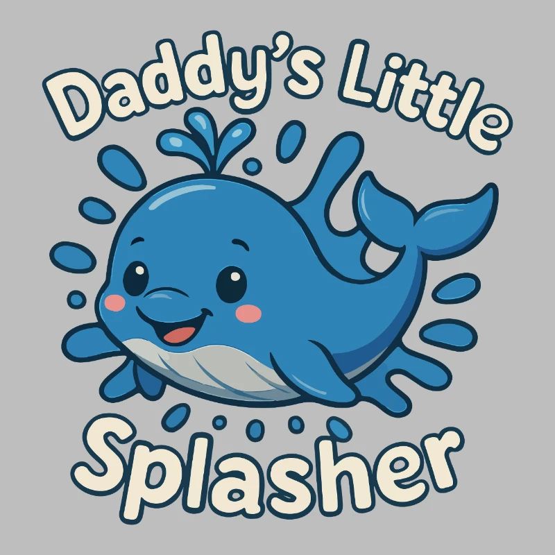 Papa petit éclaboussure mignon bébé baleine