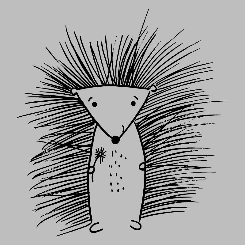 hérisson doux avec fleur