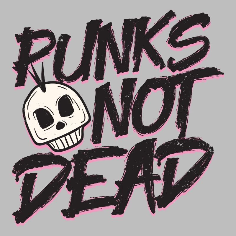 Punks not dead skull head rockn'roll geschenkidee
