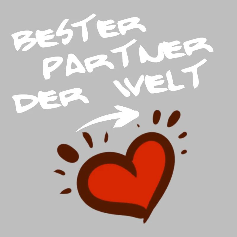 Bester Partner der Welt, Coupleshirt weiße Schrift