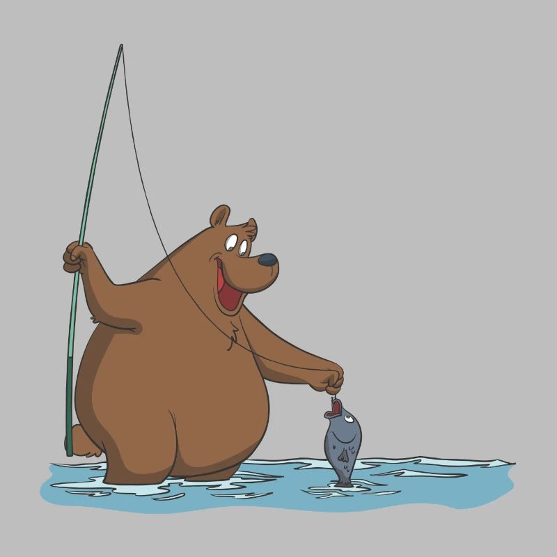 Ein Bär angelt sich einen Fisch Geschenk