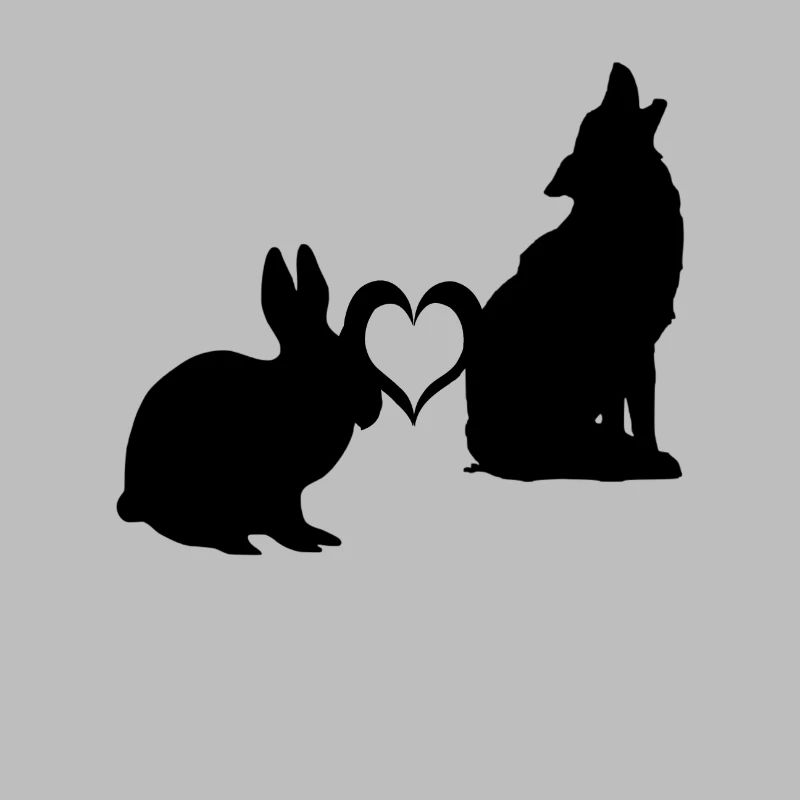 Wolf loves bunny animal nature gift