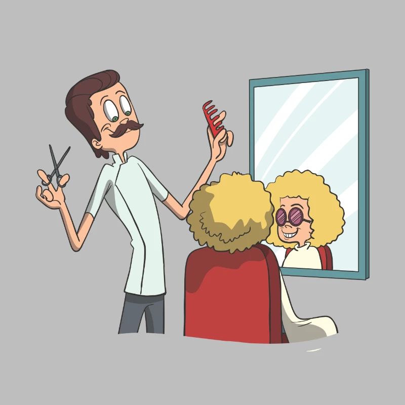 Coiffeur coupe, peignage, pose