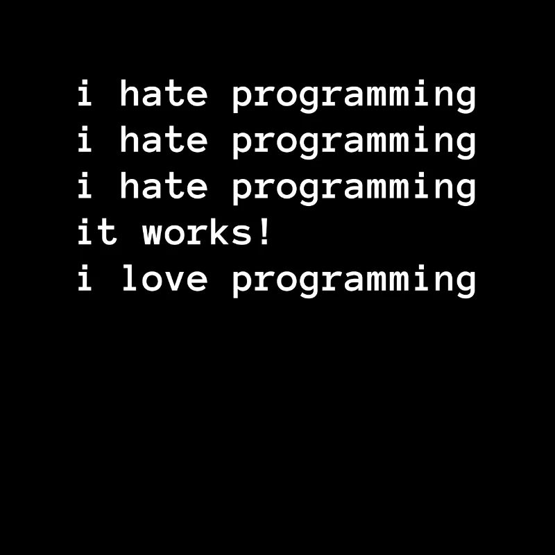 I hate programming - I love programming