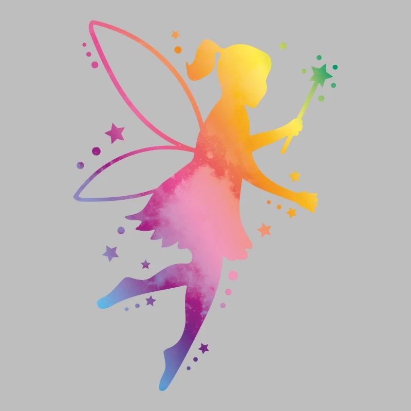 fairy elf colorful silhouette