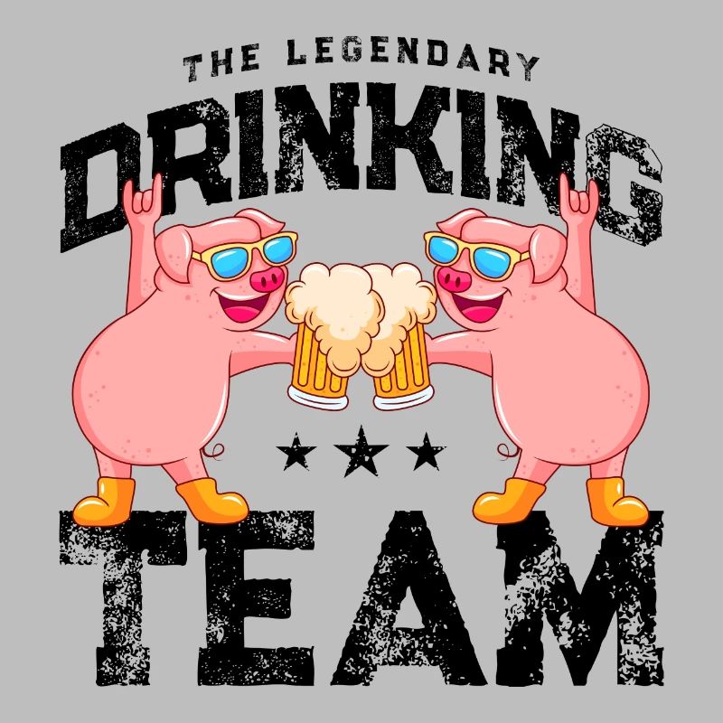 schwein bier drinking team