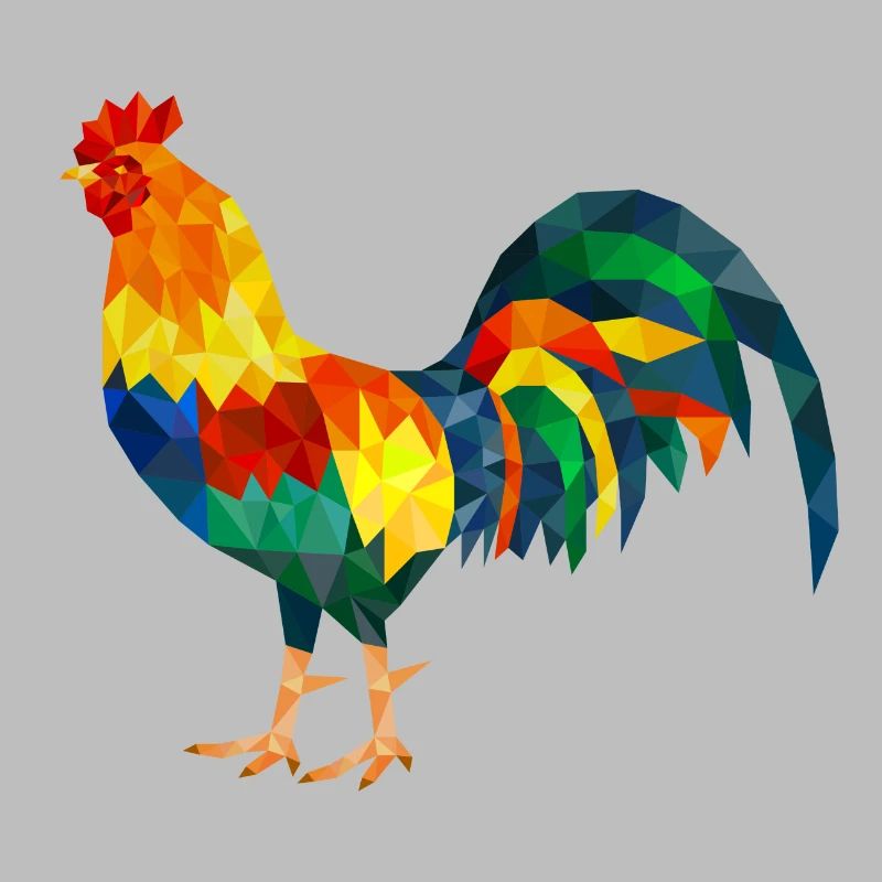 gockel de poulet coloré polygone coq