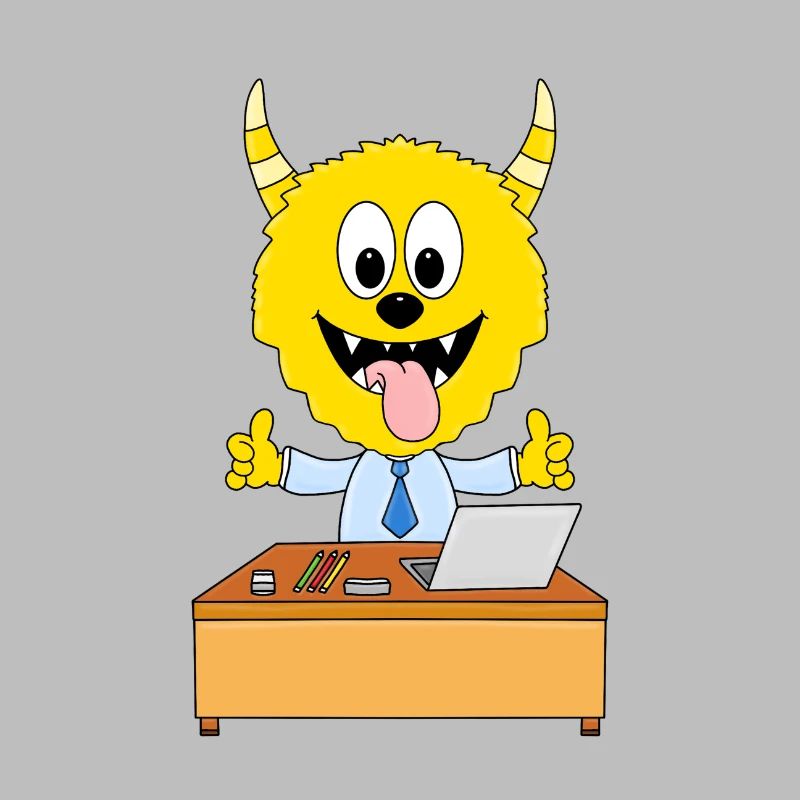 MONSTER - ARBEIT - MITARBEITER - CHEF - BÜRO