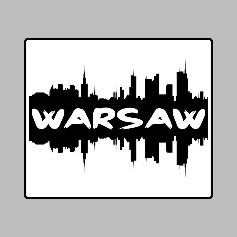 Varsovie Pologne Skyline Silhouette Souvenir de voyage