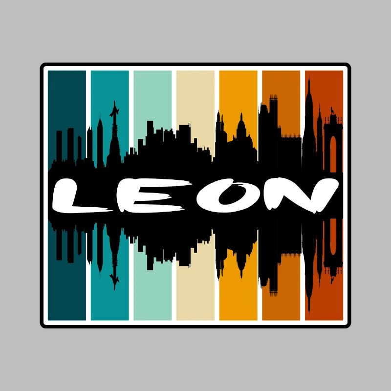 Leon Mexiko Skyline Silhouette Reise Souvenir