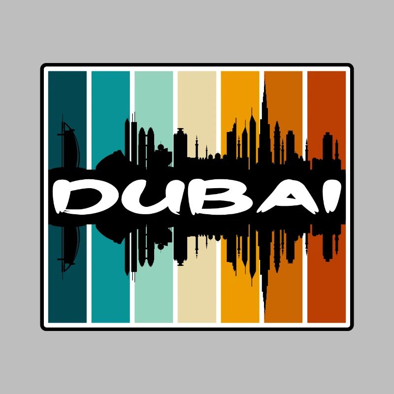 Dubaï Eau Skyline Silhouette Souvenir de voyage