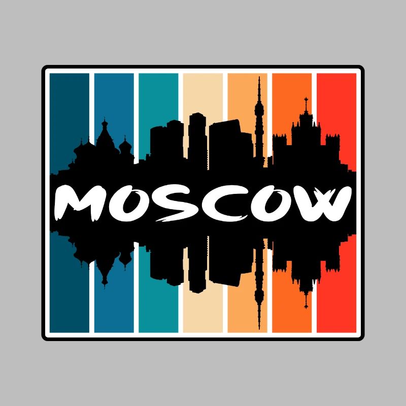Moscou Russie Skyline Silhouette Souvenir de voyage