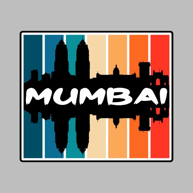 Mumbai Inde Skyline Silhouette Souvenir de voyage