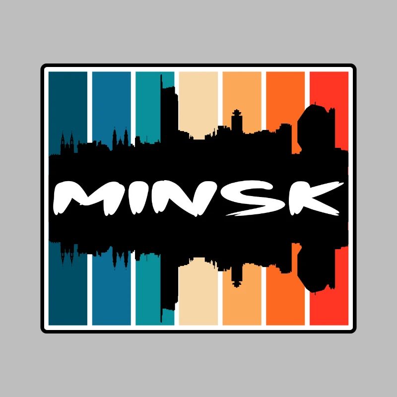 Minsk Biélorussie Skyline Silhouette Souvenir de voyage