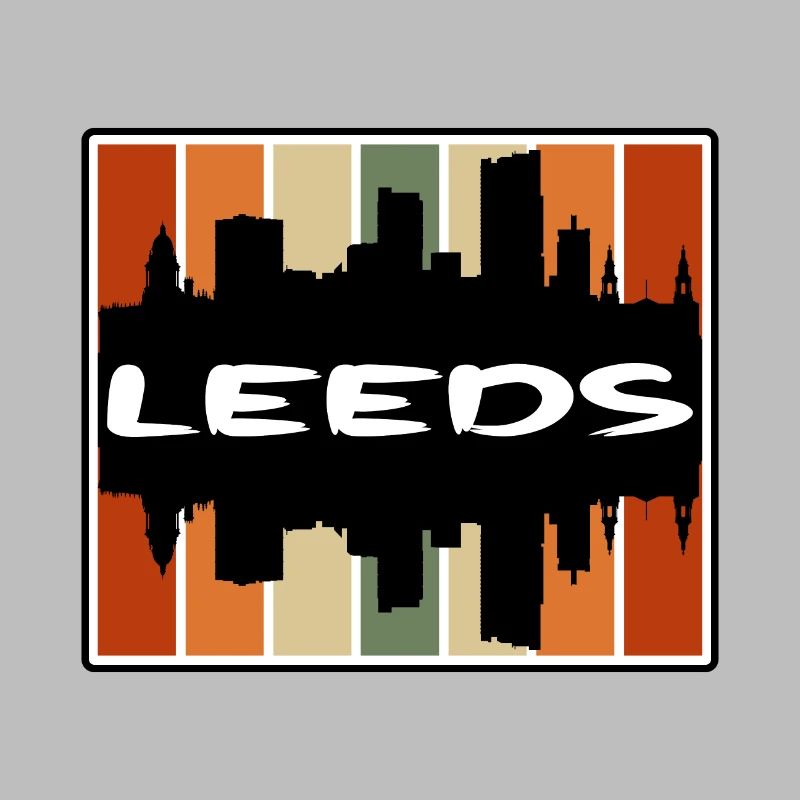Leeds Angleterre Skyline Silhouette Souvenir de voyage