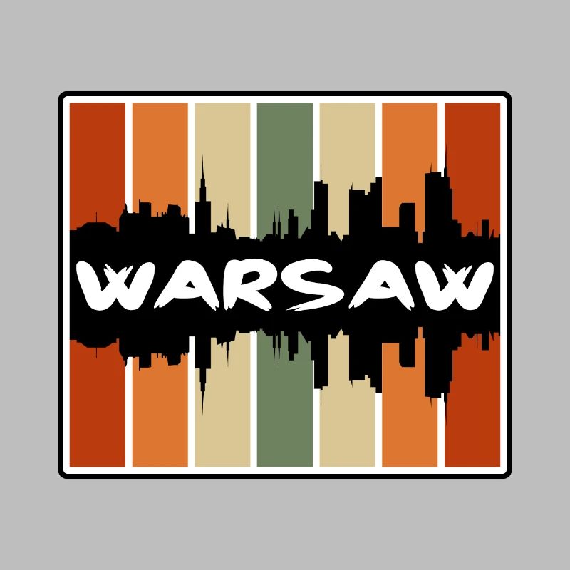 Varsovie Pologne Skyline Silhouette Souvenir de voyage
