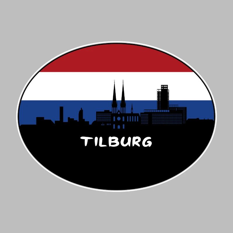 Tilburg Pays-Bas Drapeau Skyline Silhouette Travel