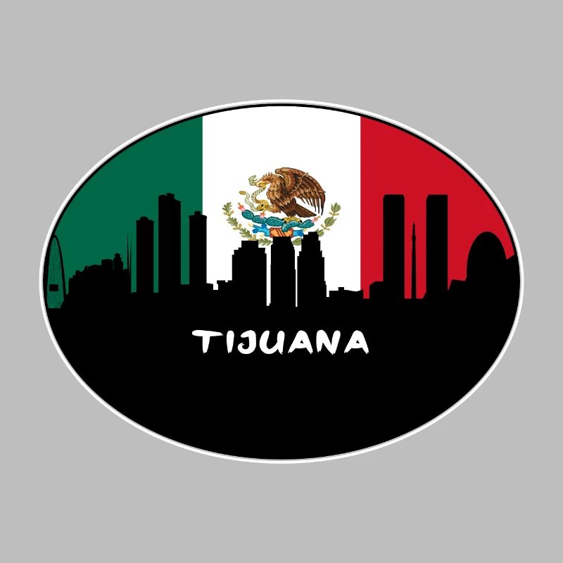 Tijuana Mexiko-Flaggen-Skyline-Schattenbild-Reise