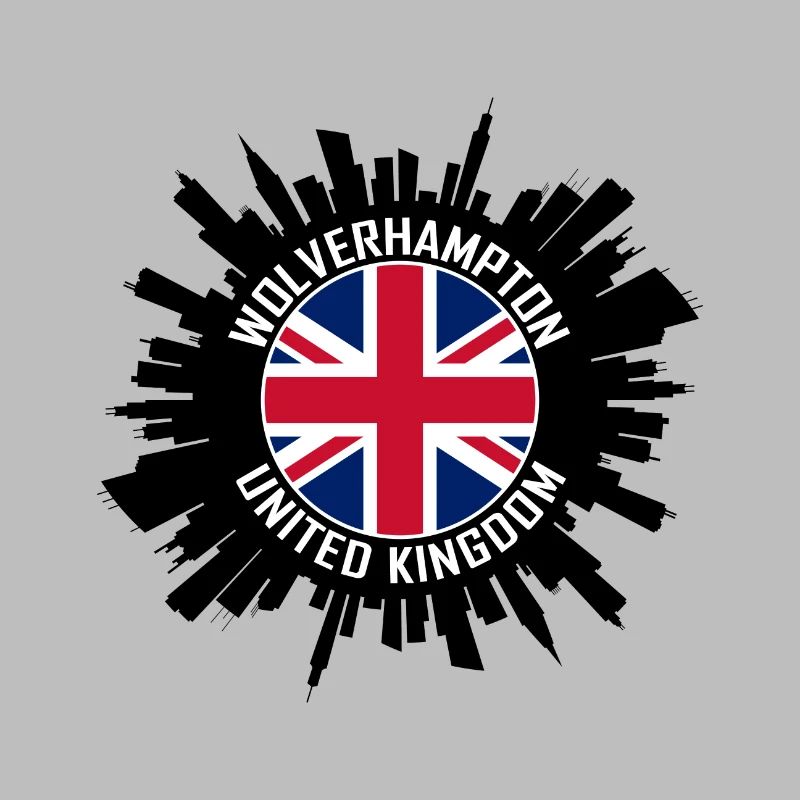 Wolverhampton Skyline Uk Flag Souvenir de voyage