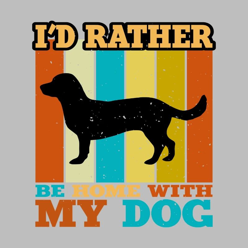 Alpine Dachsbracke Dog Silhouette Retro Sunset
