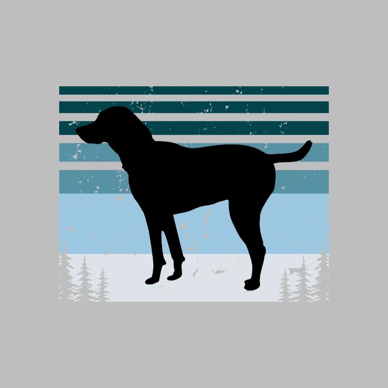 Schwarze und hellbraune Virginia Foxhound Hund Silhouette