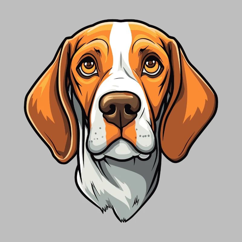 Ariege Pointer Hund Rasse Cartoon Kawaii Illustrati