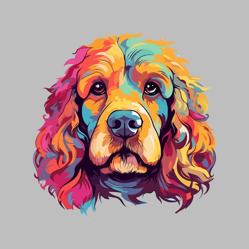 Cockapoo chien race aquarelle dessin animé couleur kawaii