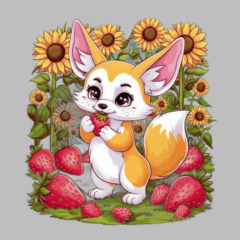 Fennec Desert Fox with Tulips and Lemons