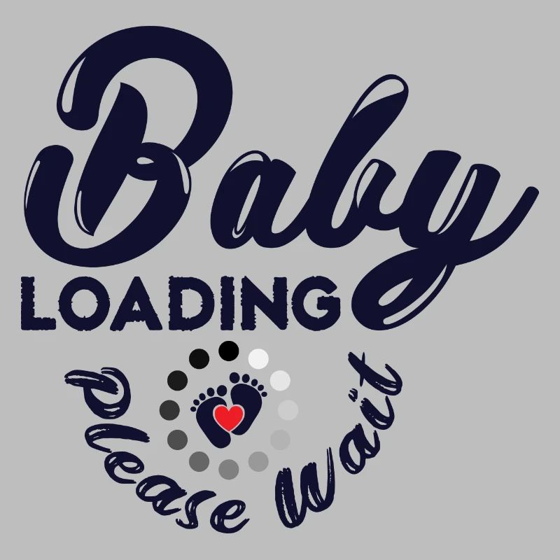 Baby wird geladen, werdende Mutter