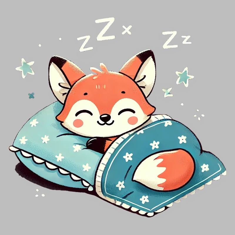 Fox Sleeping In Bed At Night Time